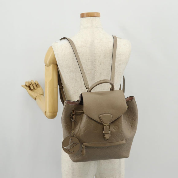 LOUIS VUITTON Monogram Empreinte Montsouris PM Bag Bronze M45410 LV Auth hk3223AM