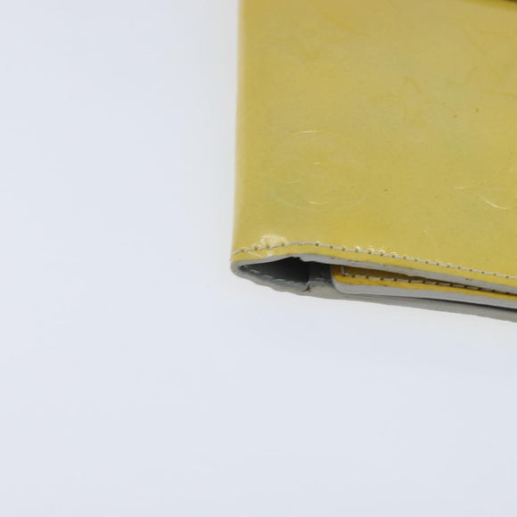 LOUIS VUITTON Monogram Vernis Walker Wallet Lime Yellow M91074 LV Auth hk3224