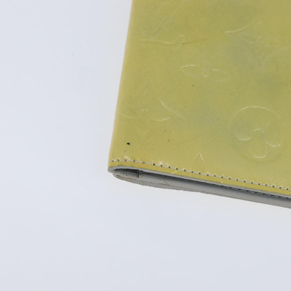 LOUIS VUITTON Monogram Vernis Walker Wallet Lime Yellow M91074 LV Auth hk3224
