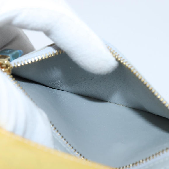 LOUIS VUITTON Monogram Vernis Walker Wallet Lime Yellow M91074 LV Auth hk3224