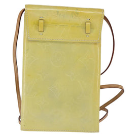 LOUIS VUITTON Monogram Vernis Walker Wallet Lime Yellow M91074 LV Auth hk3224 - 0