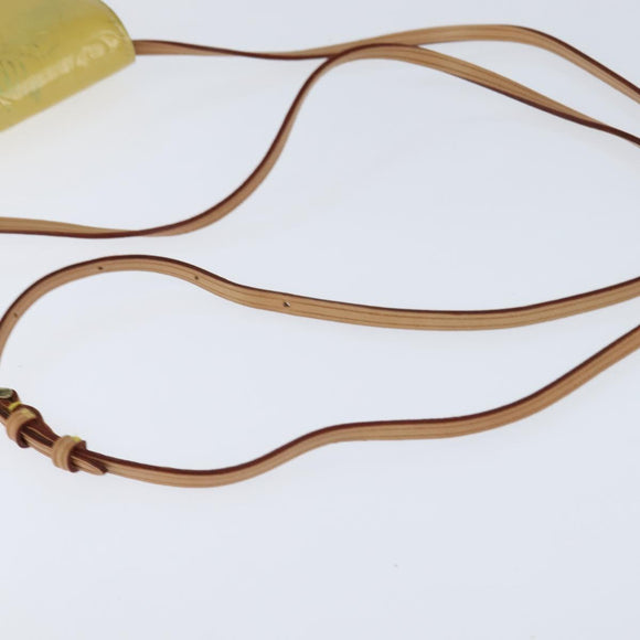 LOUIS VUITTON Monogram Vernis Walker Wallet Lime Yellow M91074 LV Auth hk3224