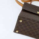 CELINE Macadam Canvas Hand Bag PVC Leather 2way Brown Gold Auth hk3227-12