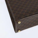 CELINE Macadam Canvas Hand Bag PVC Leather 2way Brown Gold Auth hk3227-14