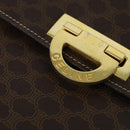 CELINE Macadam Canvas Hand Bag PVC Leather 2way Brown Gold Auth hk3227-16