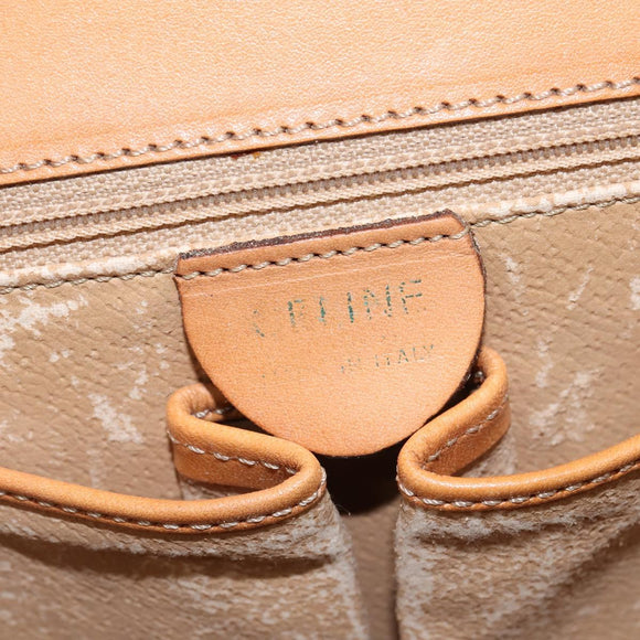 CELINE Macadam Canvas Hand Bag PVC Leather 2way Brown Gold Auth hk3227