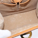 CELINE Macadam Canvas Hand Bag PVC Leather 2way Brown Gold Auth hk3227-19