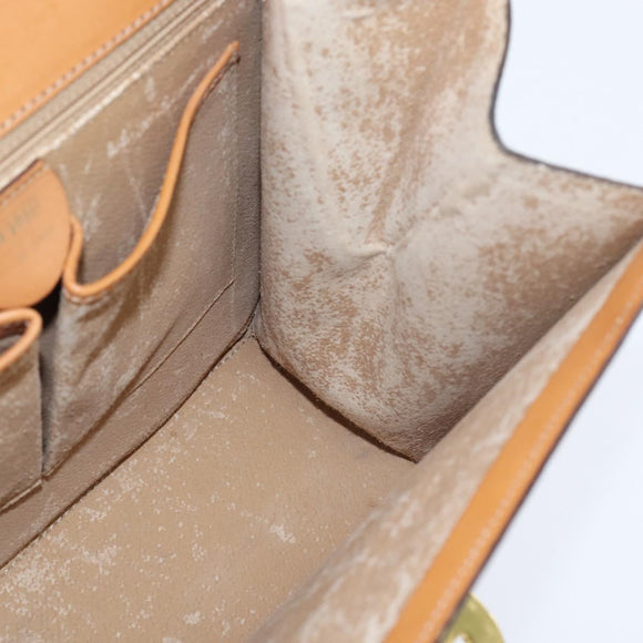 CELINE Macadam Canvas Hand Bag PVC Leather 2way Brown Gold Auth hk3227