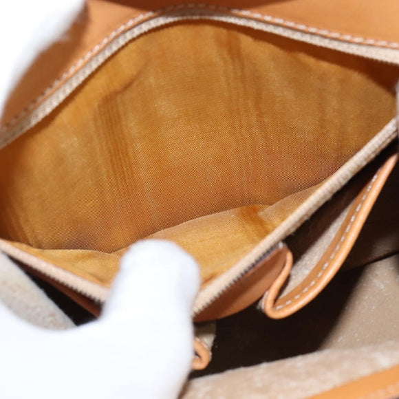 CELINE Macadam Canvas Hand Bag PVC Leather 2way Brown Gold Auth hk3227