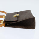 CELINE Macadam Canvas Hand Bag PVC Leather 2way Brown Gold Auth hk3227-4