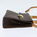 CELINE Macadam Canvas Hand Bag PVC Leather 2way Brown Gold Auth hk3227-5
