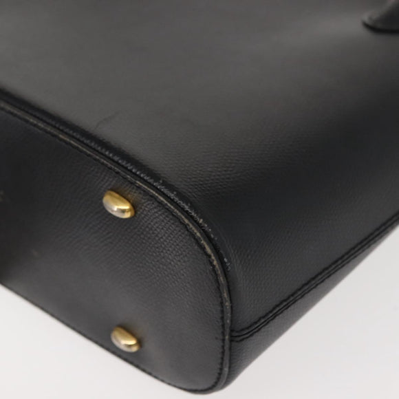 CELINE Hand Bag Leather Black Gold Auth hk3228