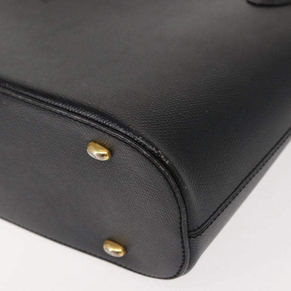 CELINE Hand Bag Leather Black Gold Auth hk3228