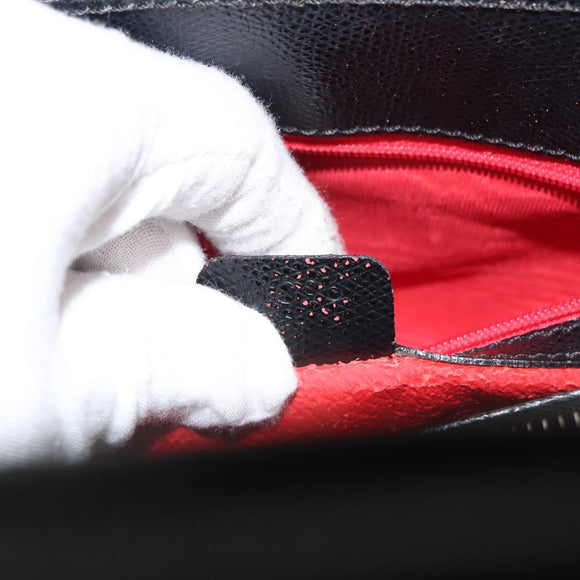 CELINE Hand Bag Leather Black Gold Auth hk3228