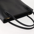 CELINE Hand Bag Leather Black Gold Auth hk3228-6