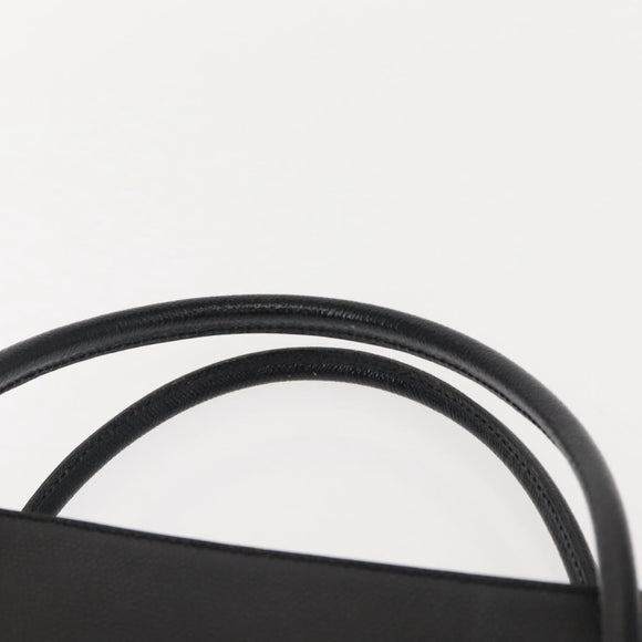 CELINE Hand Bag Leather Black Gold Auth hk3228