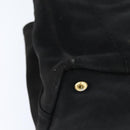 PRADA Canapa PM Hand Bag Canvas Black Gold Auth hk3229-15