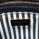 PRADA Canapa PM Hand Bag Canvas Black Gold Auth hk3229-10