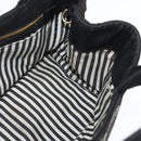 PRADA Canapa PM Hand Bag Canvas Black Gold Auth hk3229-18