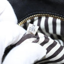 PRADA Canapa PM Hand Bag Canvas Black Gold Auth hk3229-12