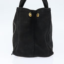 PRADA Canapa PM Hand Bag Canvas Black Gold Auth hk3229-4