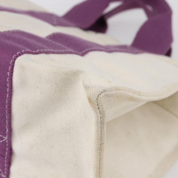 HERMES Bora Bora PM Tote Bag Canvas White Purple Silver Auth hk3231