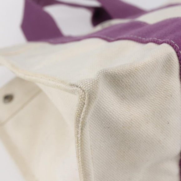 HERMES Bora Bora PM Tote Bag Canvas White Purple Silver Auth hk3231