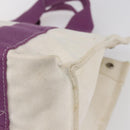 HERMES Bora Bora PM Tote Bag Canvas White Purple Silver Auth hk3231-9