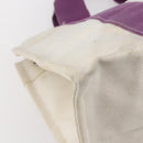 HERMES Bora Bora PM Tote Bag Canvas White Purple Silver Auth hk3231-16