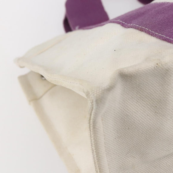 HERMES Bora Bora PM Tote Bag Canvas White Purple Silver Auth hk3231