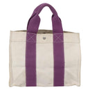 HERMES Bora Bora PM Tote Bag Canvas White Purple Silver Auth hk3231-2