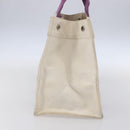 HERMES Bora Bora PM Tote Bag Canvas White Purple Silver Auth hk3231-3