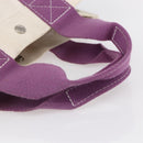 HERMES Bora Bora PM Tote Bag Canvas White Purple Silver Auth hk3231-7