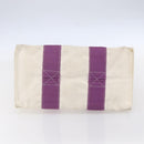 HERMES Bora Bora PM Tote Bag Canvas White Purple Silver Auth hk3231-5