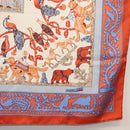 HERMES Carre 90 Scarf ""PELAGES ET CAMOUFLAGE Stain"" Silk Black Auth hk3233-10