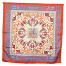 HERMES Carre 90 Scarf ""PELAGES ET CAMOUFLAGE Stain"" Silk Black Auth hk3233-1