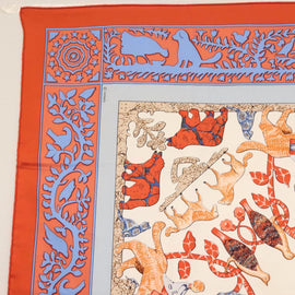 HERMES Carre 90 Scarf ""PELAGES ET CAMOUFLAGE Stain"" Silk Black Auth hk3233 - 0