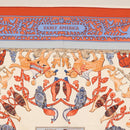 HERMES Carre 90 Scarf ""PELAGES ET CAMOUFLAGE Stain"" Silk Black Auth hk3233-3