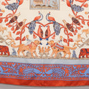 HERMES Carre 90 Scarf ""PELAGES ET CAMOUFLAGE Stain"" Silk Black Auth hk3233-9