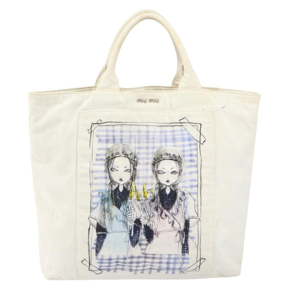 Miu Miu Spring/Summer 2016 Collection ERI WAKIYAMA Bag Canvas White Auth hk3236