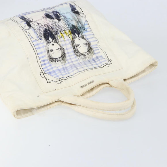 Miu Miu Spring/Summer 2016 Collection ERI WAKIYAMA Bag Canvas White Auth hk3236