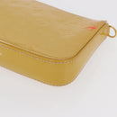 LOUIS VUITTON Vernis Pochette Accessoires Pouch Beige M90072 LV Auth hk3245-16