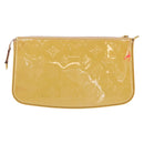 LOUIS VUITTON Vernis Pochette Accessoires Pouch Beige M90072 LV Auth hk3245-2