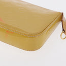 LOUIS VUITTON Vernis Pochette Accessoires Pouch Beige M90072 LV Auth hk3245-14