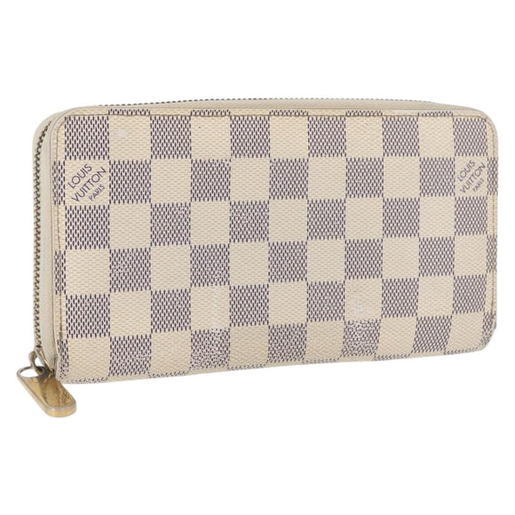LOUIS VUITTON Damier Azur Zippy Wallet Long Wallet N60019 LV Auth hk3247