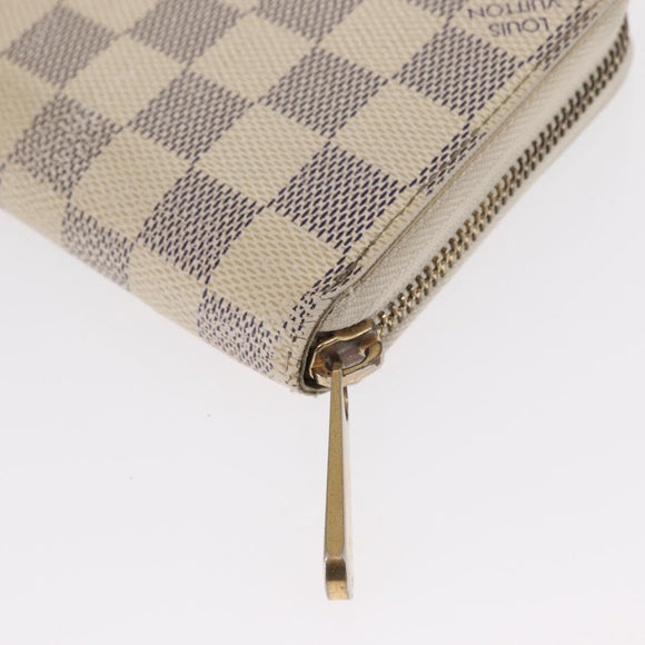 LOUIS VUITTON Damier Azur Zippy Wallet Long Wallet N60019 LV Auth hk3247