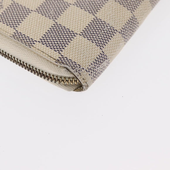 LOUIS VUITTON Damier Azur Zippy Wallet Long Wallet N60019 LV Auth hk3247