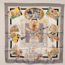 HERMES Carre 90 Scarf ""NEW ORLEANS THE ORIGINAL CREOLE JAZZ "" Silk Auth hk3251-13