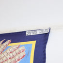 HERMES Carre 90 Scarf ""Pani La Shar Pawnee"" Silk Blue Auth hk3252-15