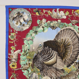 HERMES Carre 90 Scarf ""FAUNE ET FLORE DU TEXAS TEXAS WILDLIFE"" Auth hk3255 - 0
